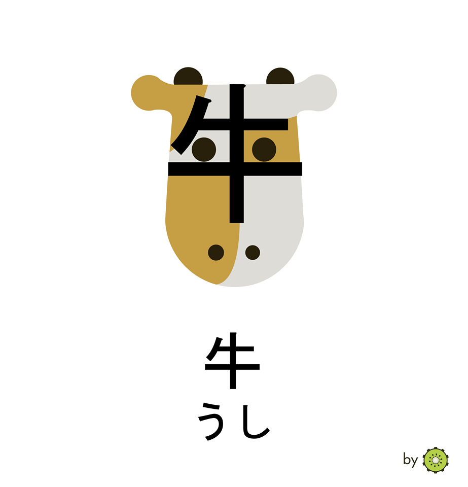 Kanji card - Cow