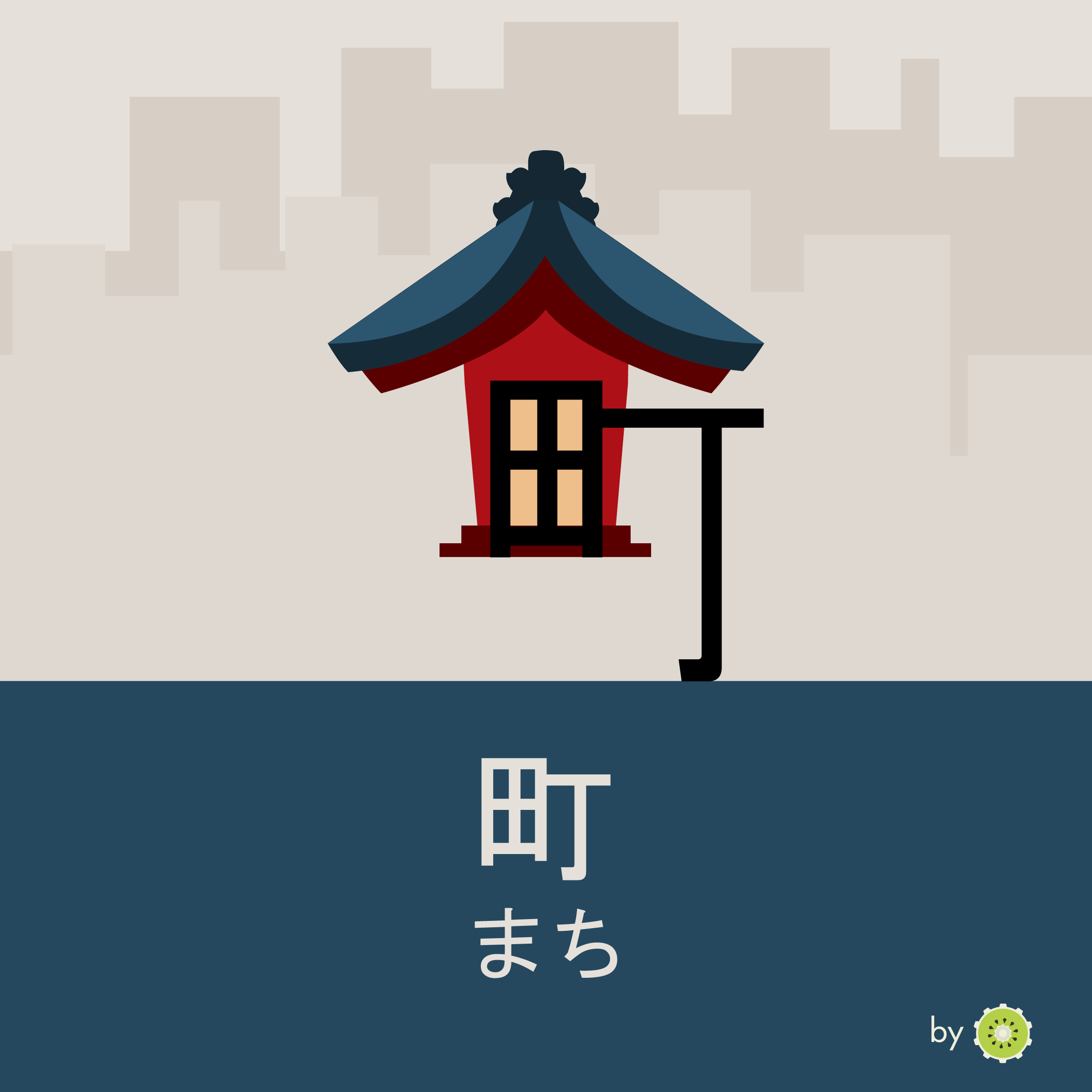 Kanji card - town